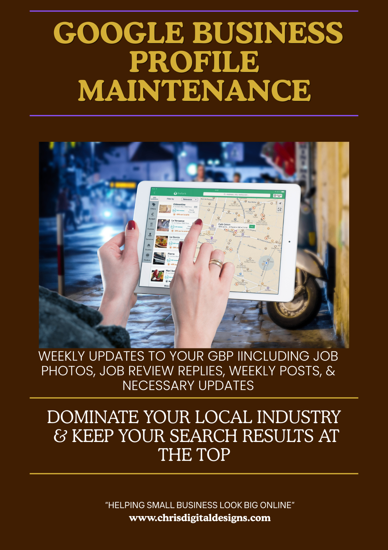 Google Business Profile Maintenance — weekly updates to keep your listing at the top