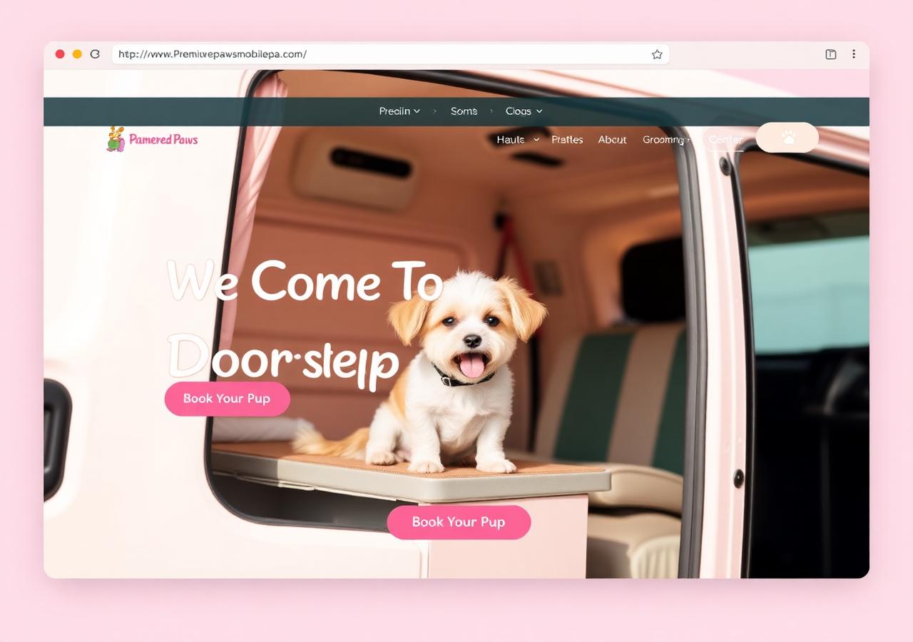 Mobile Dog Grooming website sample — Pampered Paws Mobile Spa